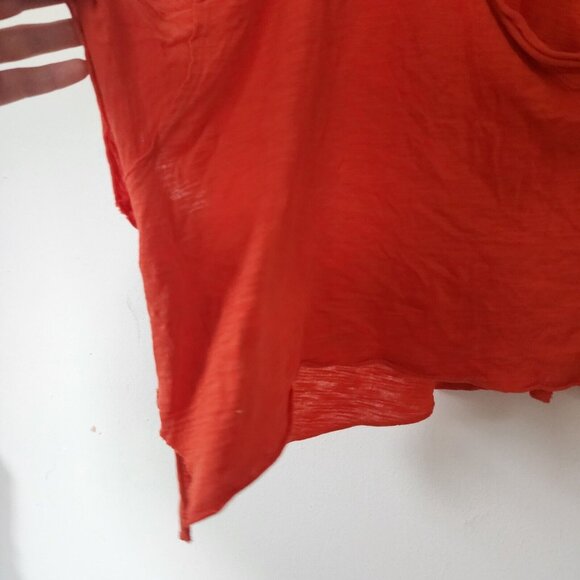 Womens We The Free Orange Flowy Large Shirt - Picture 5 of 7